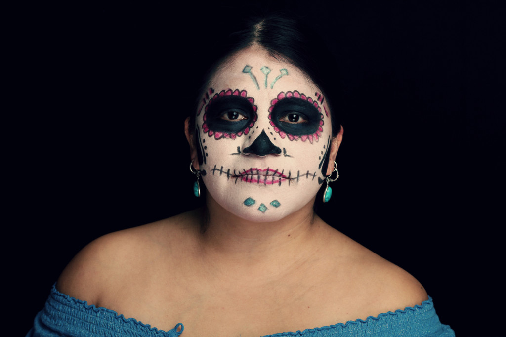 Salon Zwei Sugar skull Make-Up, Dia De Los Muertos oder Karneval